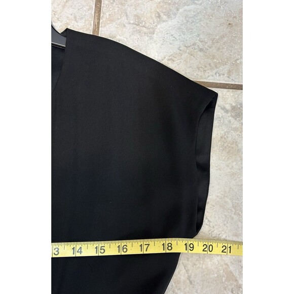 Lafayette 148 NY Size P (0-2) Jumpsuit Black Columbia Silk Trim V Neck Crepe - Picture 14 of 16